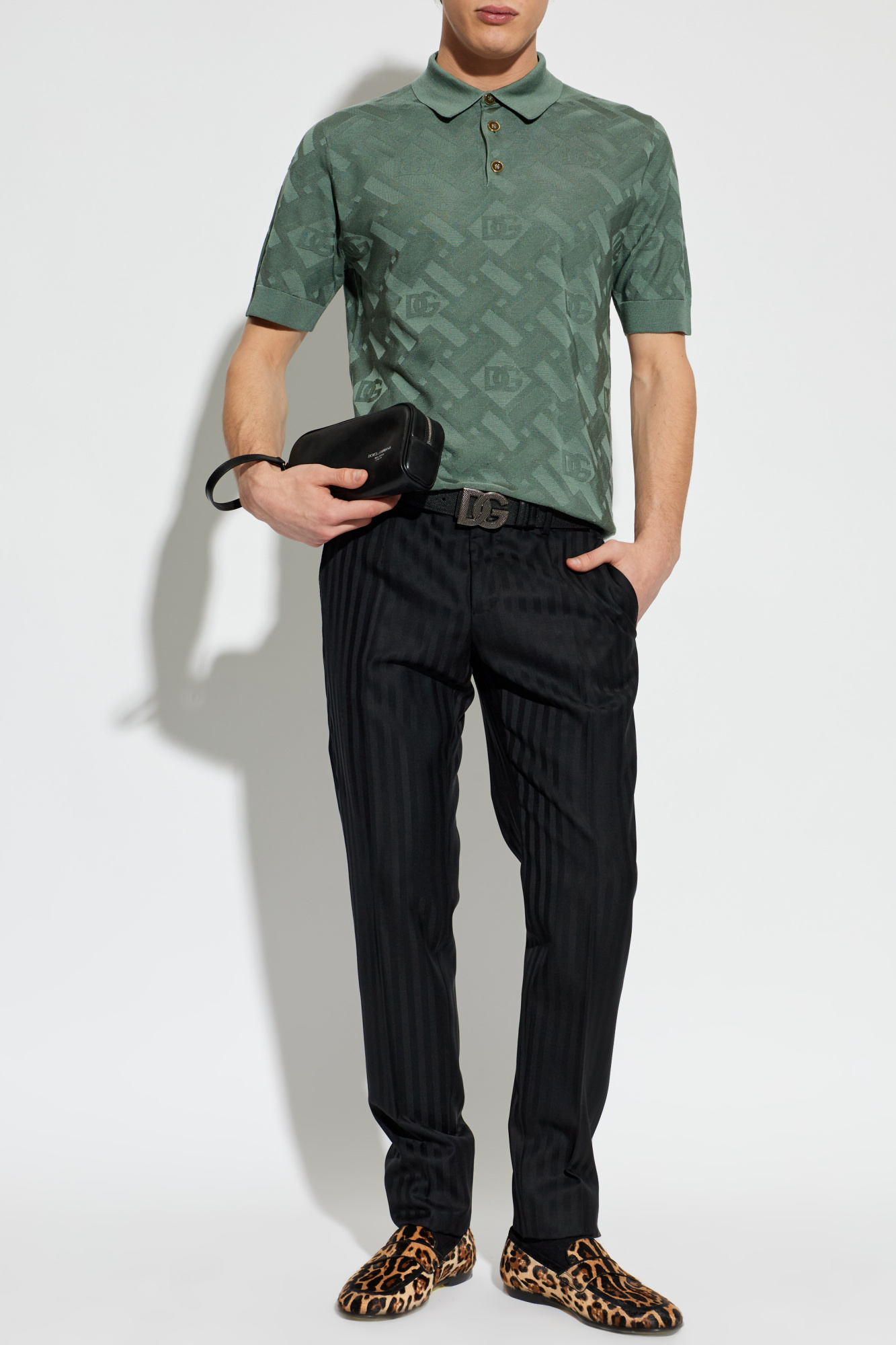 Dolce & Gabbana Satin pants with a striped pattern | Men's | Vitkac